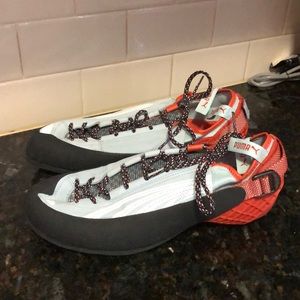 Puma Stealth Sneakers with Orange Cup Heel